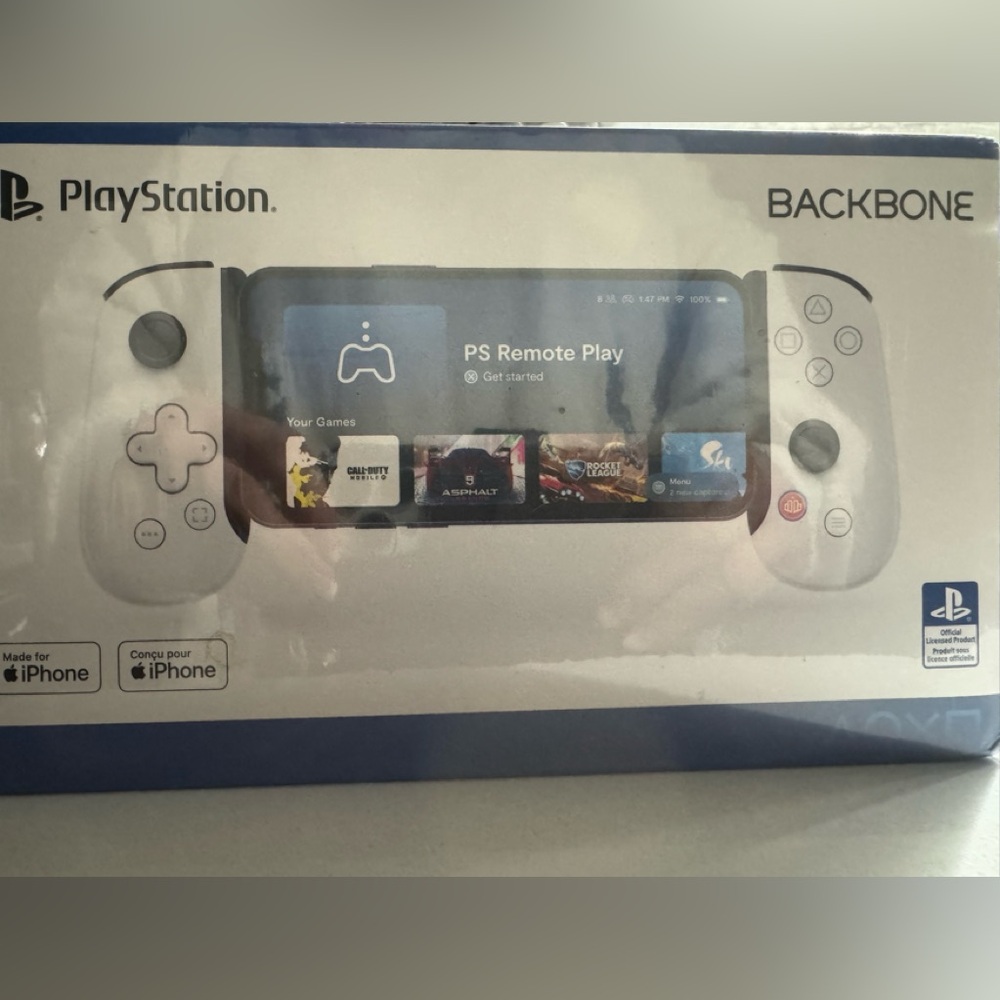 White Handheld PlayStation Backbone Gaming Console for iPhone